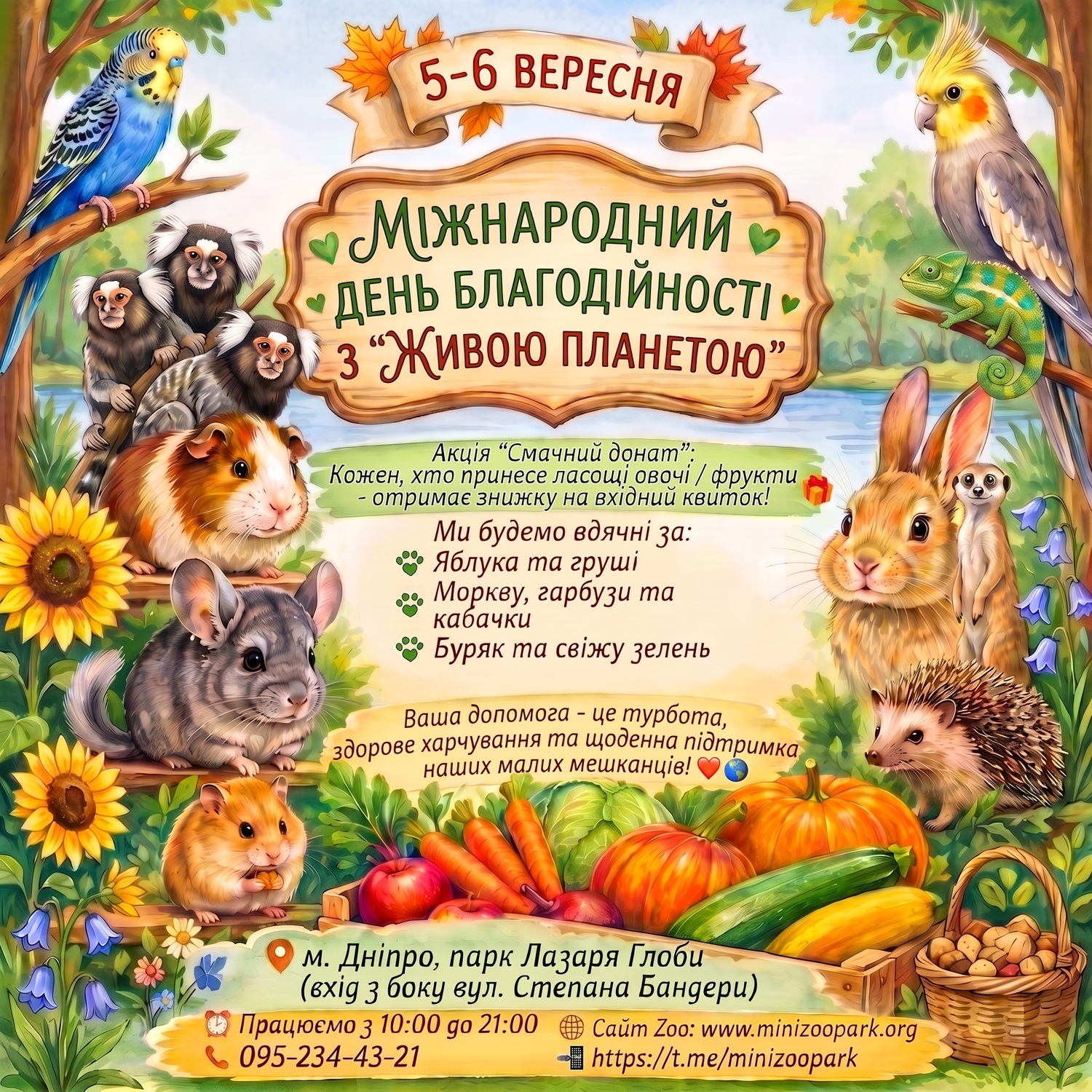 День батька у Зоопарку м. Дніпро День Батька у зоопарку - запрошуємо на свято у парк Глоби
